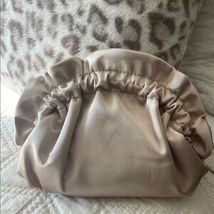 NWT Elegant Cream Satin Clutch